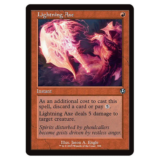 Lightning Axe 398 card from the Magic The Gathering set Innistrad Remastered