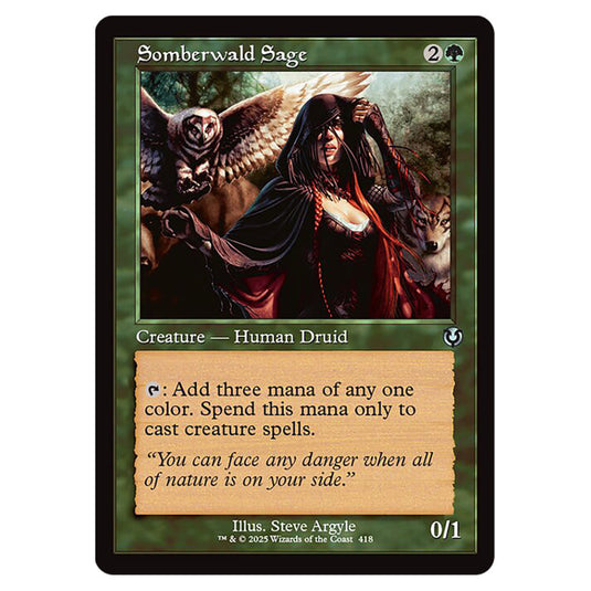 Somberwald Sage 418 card from the Magic The Gathering set Innistrad Remastered