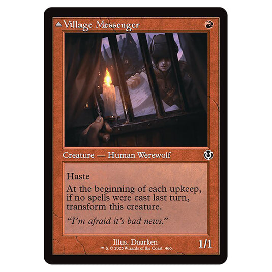 Village Messenger // Moonrise Intruder 466 card from the Magic The Gathering set Innistrad Remastered