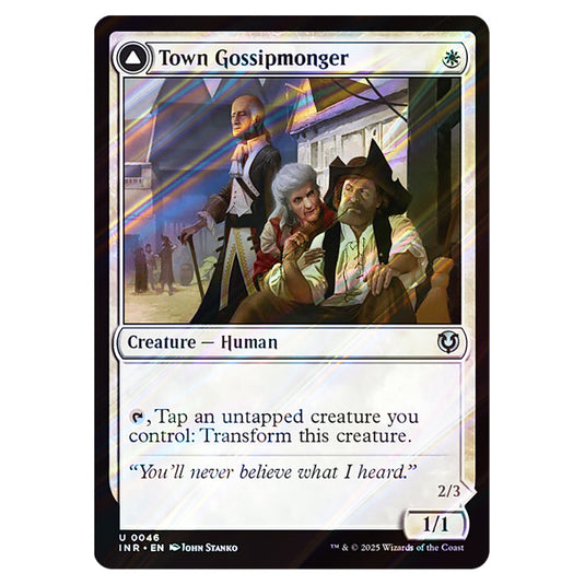 Town Gossipmonger // Incited Rabble 046 card from the Magic The Gathering set Innistrad Remastered