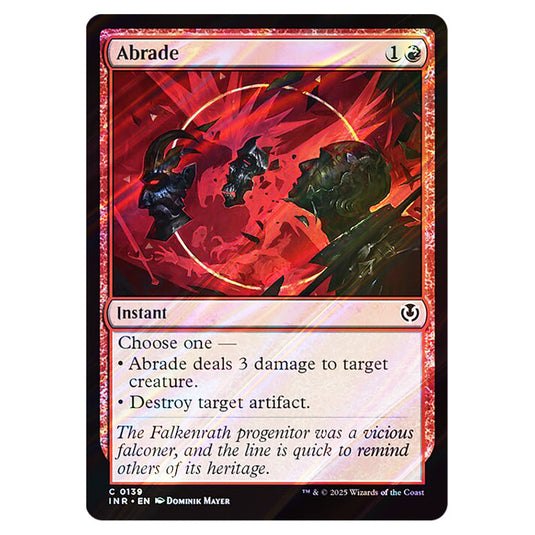 Abrade 139 card from the Magic The Gathering set Innistrad Remastered