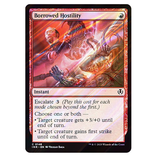 Borrowed Hostility 146 card from the Magic The Gathering set Innistrad Remastered
