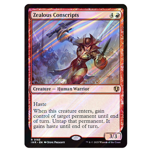 Zealous Conscripts 183 card from the Magic The Gathering set Innistrad Remastered