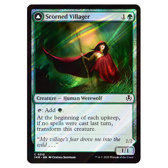 Scorned Villager // Moonscarred Werewolf 212 card from the Magic The Gathering set Innistrad Remastered