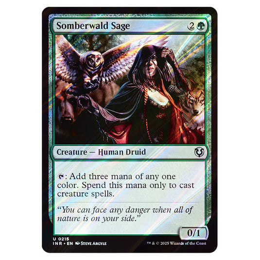 Somberwald Sage 215 card from the Magic The Gathering set Innistrad Remastered