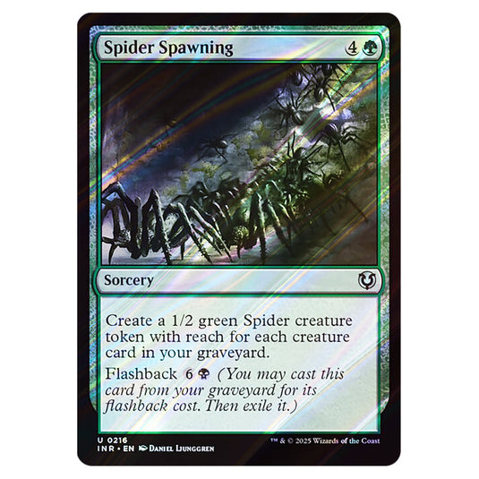 Spider Spawning 216 card from the Magic The Gathering set Innistrad Remastered