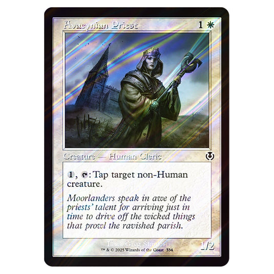 Avacynian Priest 334 card from the Magic The Gathering set Innistrad Remastered