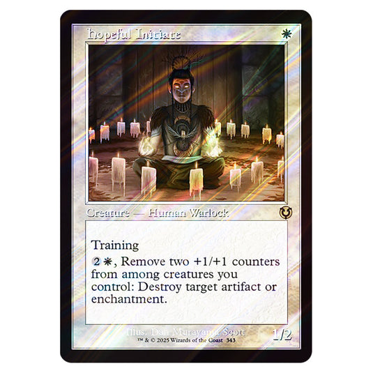 Hopeful Initiate 343 card from the Magic The Gathering set Innistrad Remastered