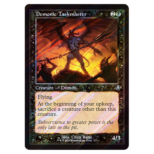 Demonic Taskmaster 377 card from the Magic The Gathering set Innistrad Remastered