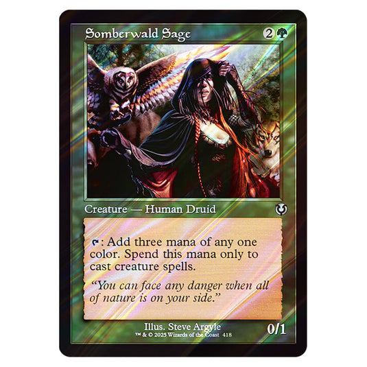 Somberwald Sage 418 card from the Magic The Gathering set Innistrad Remastered