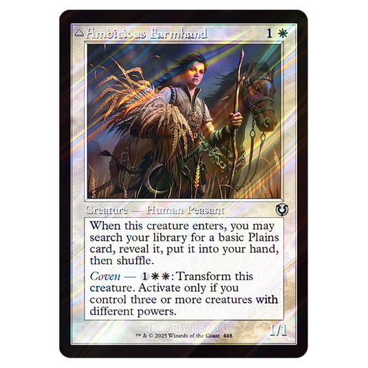 Ambitious Farmhand // Seasoned Cathar 448 card from the Magic The Gathering set Innistrad Remastered