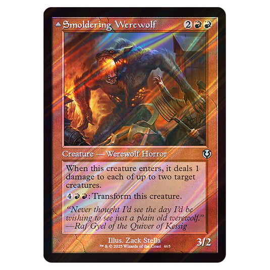 Smoldering Werewolf // Erupting Dreadwolf 465 card from the Magic The Gathering set Innistrad Remastered