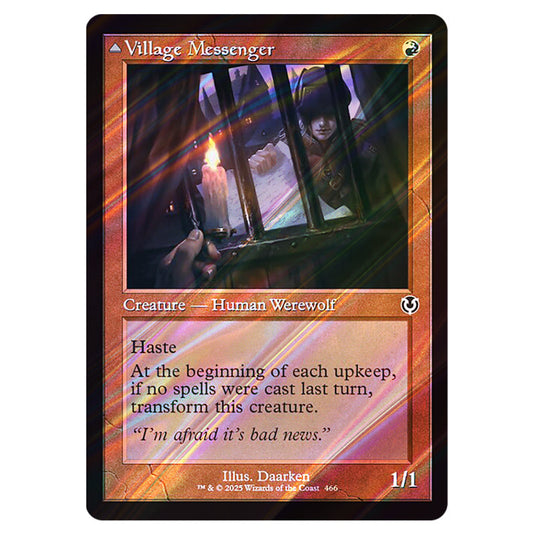 Village Messenger // Moonrise Intruder 466 card from the Magic The Gathering set Innistrad Remastered