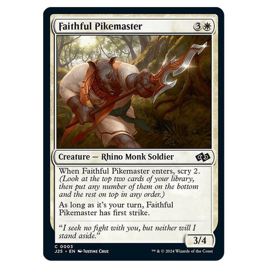 Faithful Pikemaster 0003 card from the Magic The Gathering set Foundations Jumpstart