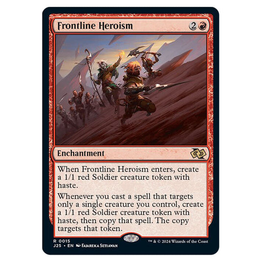 Frontline Heroism 0015 card from the Magic The Gathering set Foundations Jumpstart