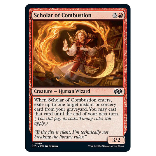 Scholar of Combustion 0019 card from the Magic The Gathering set Foundations Jumpstart