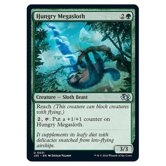 Hungry Megasloth 0021 card from the Magic The Gathering set Foundations Jumpstart