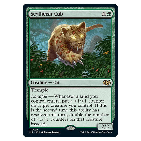Scythecat Cub 0024 card from the Magic The Gathering set Foundations Jumpstart