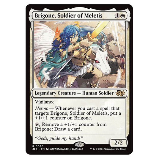 Brigone, Soldier of Meletis 0030 card from the Magic The Gathering set Foundations Jumpstart