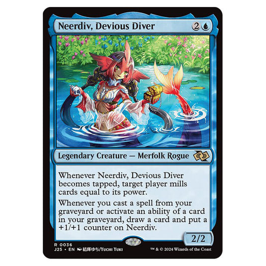 Neerdiv, Devious Diver 0036 card from the Magic The Gathering set Foundations Jumpstart