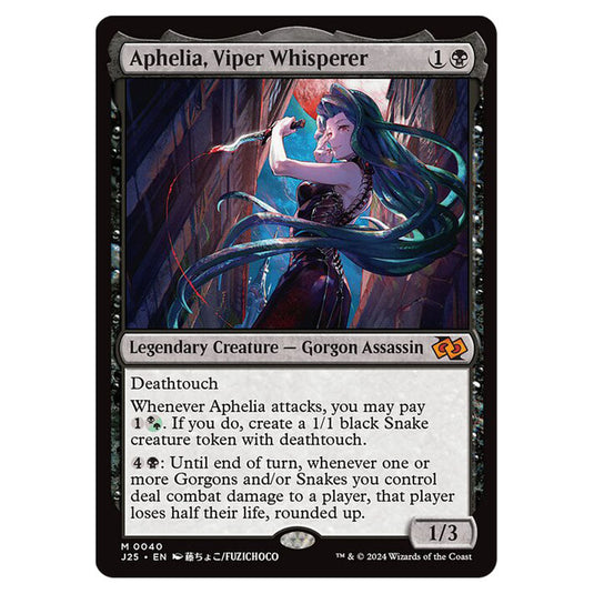 Aphelia, Viper Whisperer 0040 card from the Magic The Gathering set Foundations Jumpstart