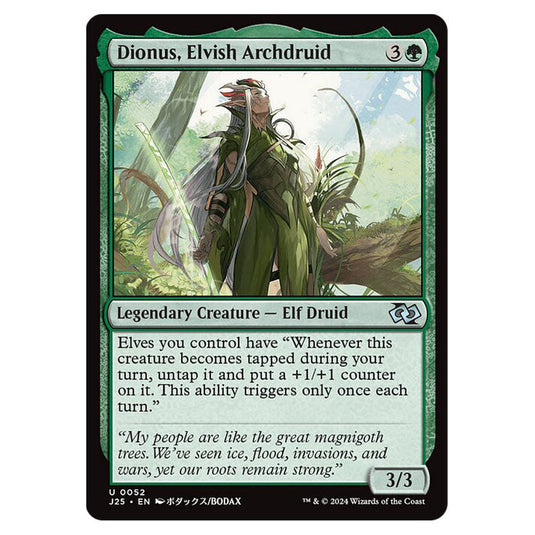 Dionus, Elvish Archdruid 0052 card from the Magic The Gathering set Foundations Jumpstart