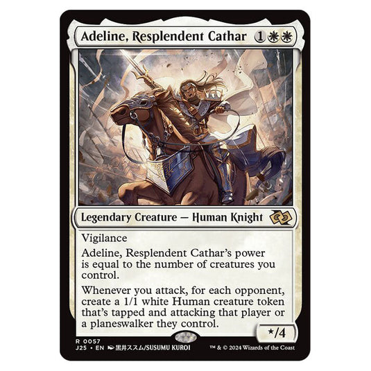 Adeline, Resplendent Cathar 0057 card from the Magic The Gathering set Foundations Jumpstart