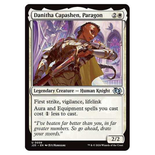 Danitha Capashen, Paragon 0059 card from the Magic The Gathering set Foundations Jumpstart
