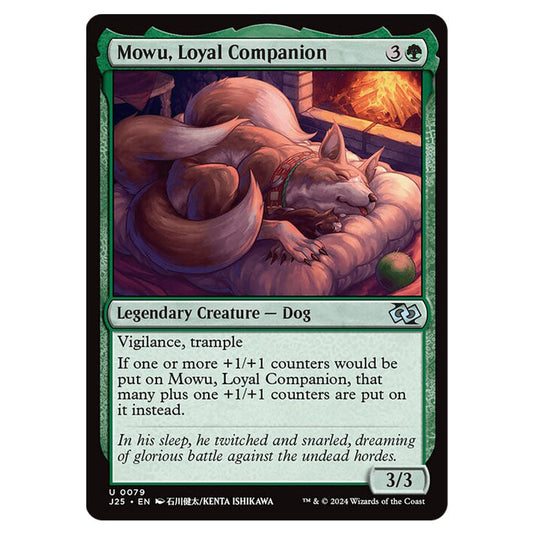 Mowu, Loyal Companion 0079 card from the Magic The Gathering set Foundations Jumpstart