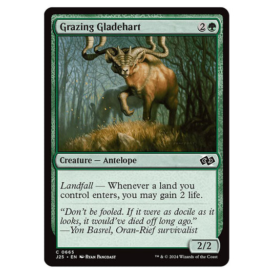 Grazing Gladehart 0665 card from the Magic The Gathering set Foundations Jumpstart