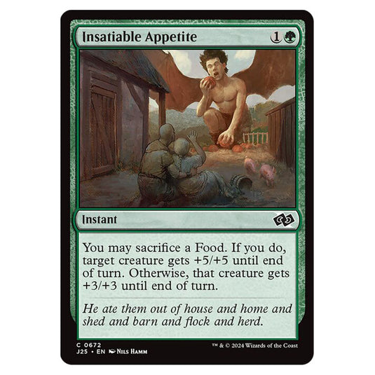 Insatiable Appetite 0672 card from the Magic The Gathering set Foundations Jumpstart