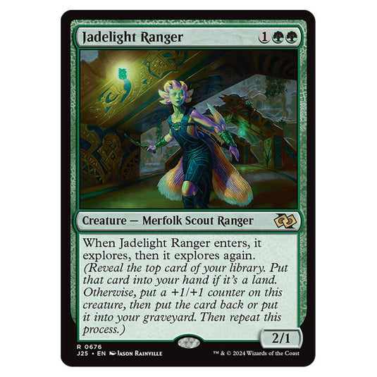 Jadelight Ranger 0676 card from the Magic The Gathering set Foundations Jumpstart