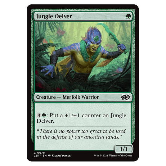 Jungle Delver 0678 card from the Magic The Gathering set Foundations Jumpstart