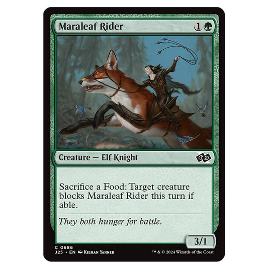 Maraleaf Rider 0686 card from the Magic The Gathering set Foundations Jumpstart