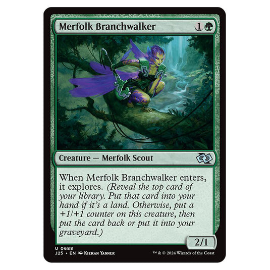 Merfolk Branchwalker 0688 card from the Magic The Gathering set Foundations Jumpstart