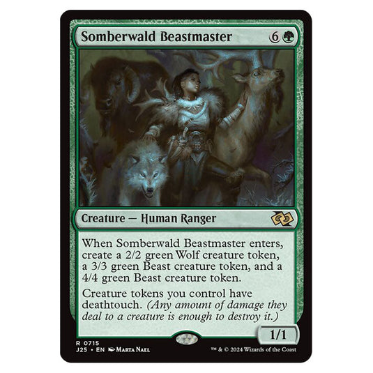 Somberwald Beastmaster 0715 card from the Magic The Gathering set Foundations Jumpstart