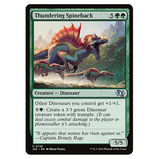 Thundering Spineback 0726 card from the Magic The Gathering set Foundations Jumpstart