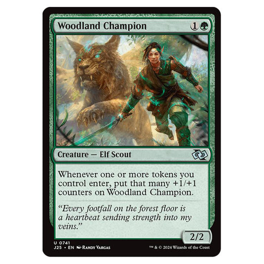 Woodland Champion 0741 card from the Magic The Gathering set Foundations Jumpstart