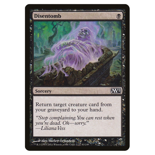 Disentomb 0093 card from the Magic The Gathering set Magic 2012