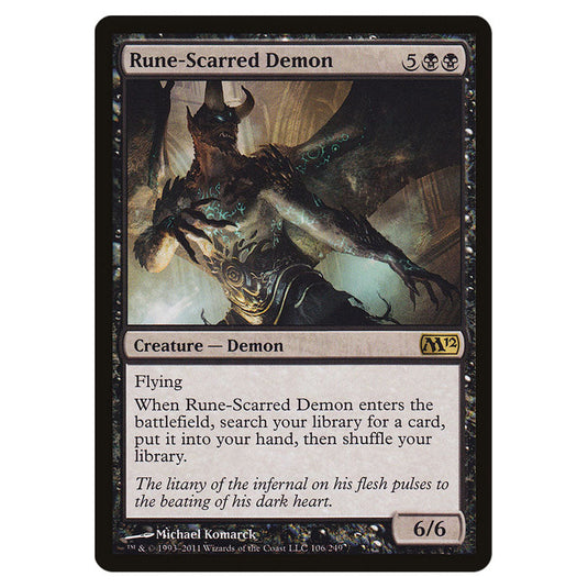 Rune-Scarred Demon 0106 card from the Magic The Gathering set Magic 2012