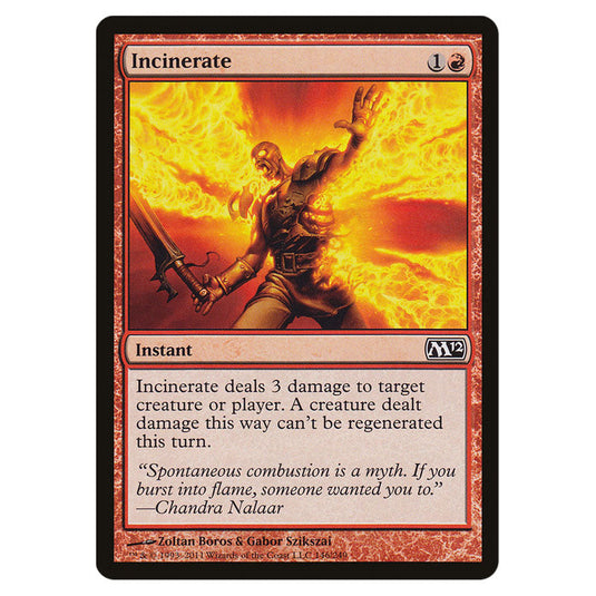 Incinerate 0146 card from the Magic The Gathering set Magic 2012