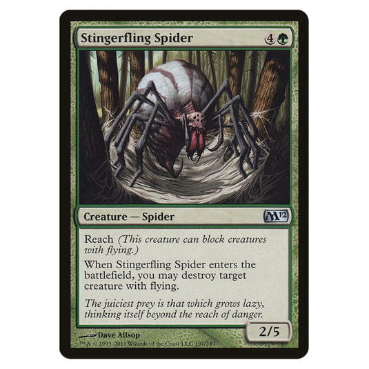 Stingerfling Spider 0197 card from the Magic The Gathering set Magic 2012