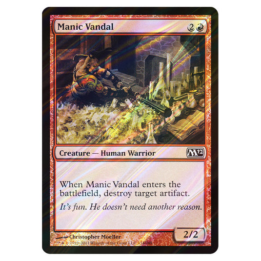Manic Vandal 0151 card from the Magic The Gathering set Magic 2012