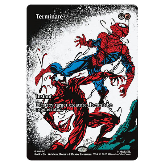 Terminate 0040 card from the Magic The Gathering set Marvel Universe