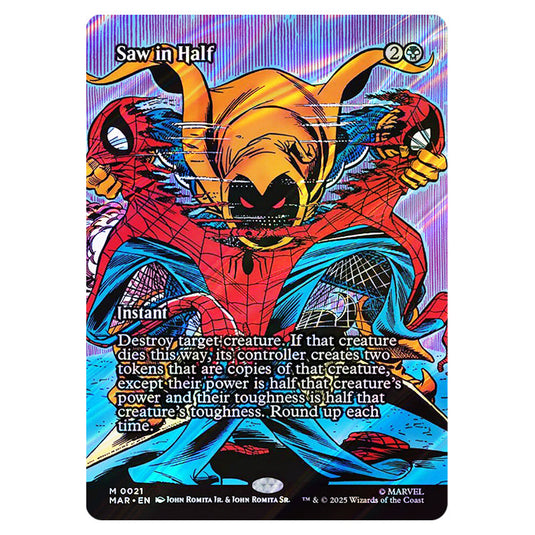 Saw in Half 0021 card from the Magic The Gathering set Marvel Universe