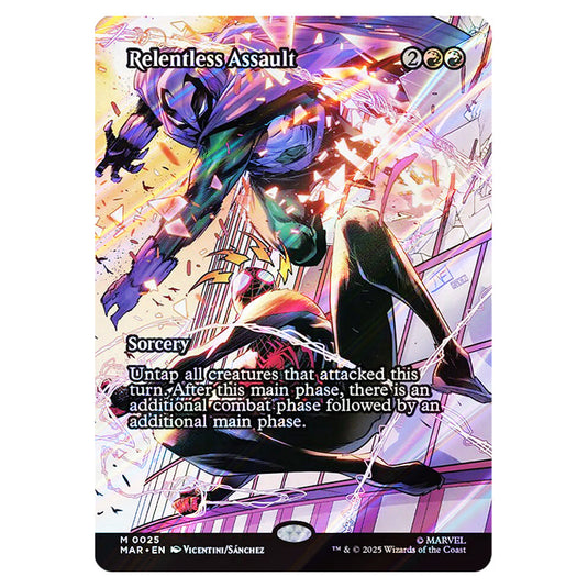 Relentless Assault 0025 card from the Magic The Gathering set Marvel Universe