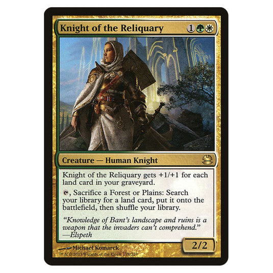Knight of the Reliquary 178 card from the Magic The Gathering set Modern Masters (MMA)