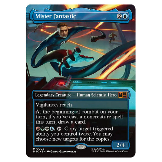 Mister Fantastic 0002 card from the Magic The Gathering set Marvel Super Heroes Commander