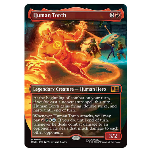 Human Torch 0003 card from the Magic The Gathering set Marvel Super Heroes Commander