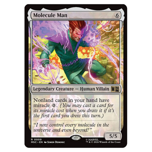 Molecule Man 0009 card from the Magic The Gathering set Marvel Super Heroes Commander